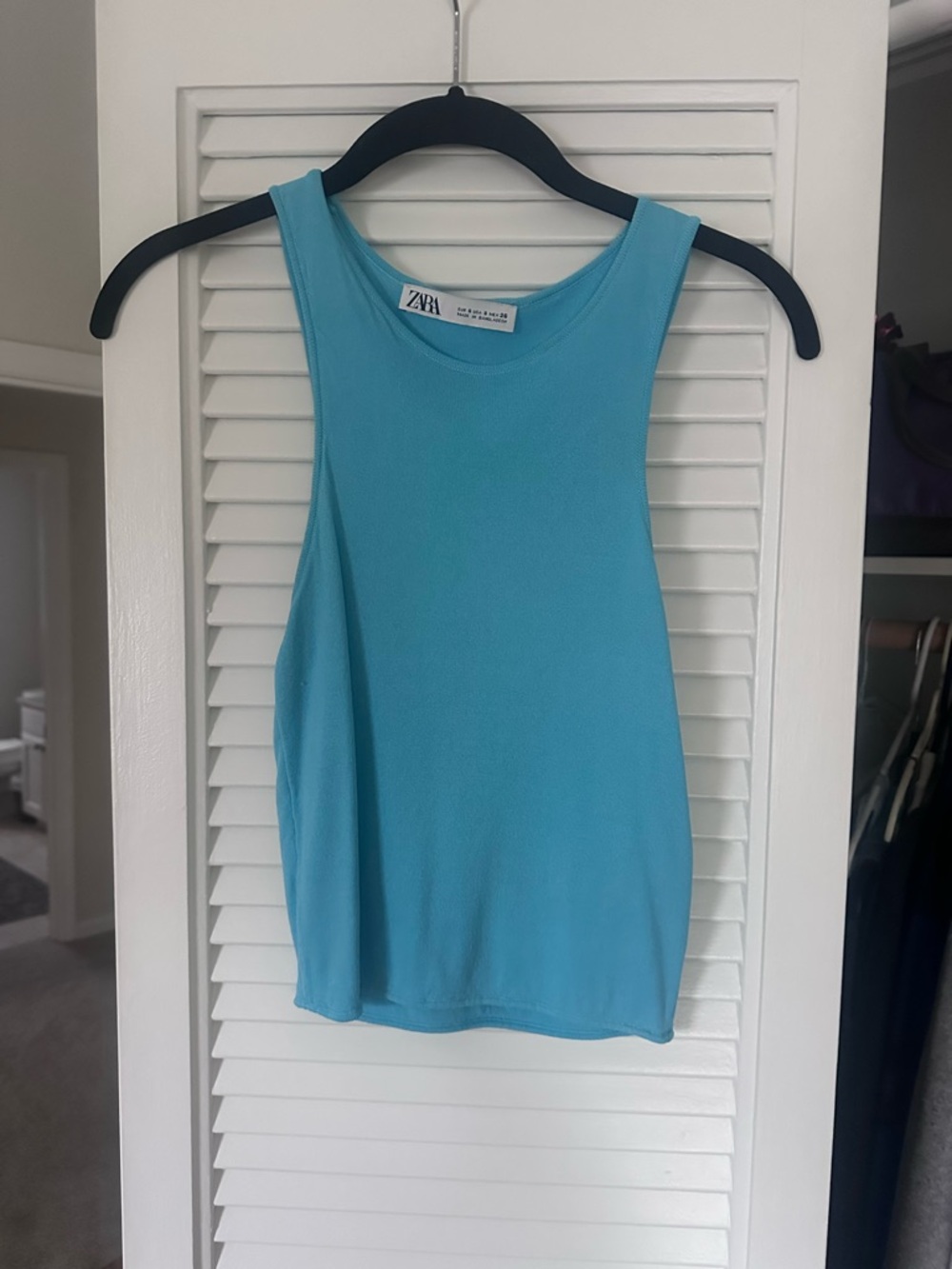 Zara Bright Aqua Blue Tank Top